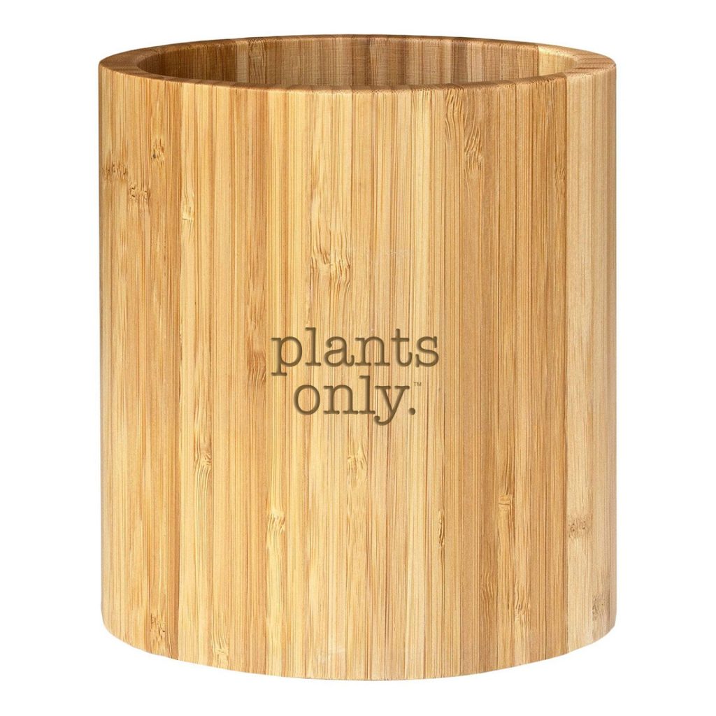 Oval Bamboo Utensil Holder Plants Only
